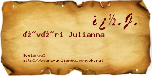 Óvári Julianna névjegykártya